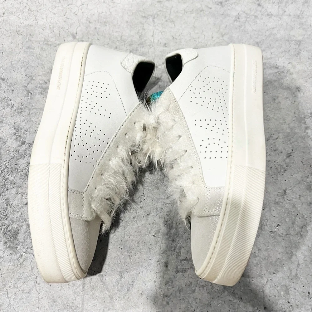 P448 Thea Rainbow Sneakers White Leather Size 39